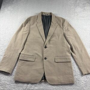 VINTAGE Gap Blazer Mens Large Brown Taupe Cotton Heavyweight Preppy Classic